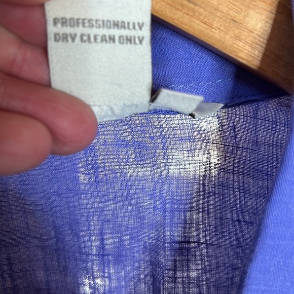 Sandro Lavender Linen Blend Sleeveless Top Pleated Peplum Self Tie Belt Size XL - Picture 8 of 8